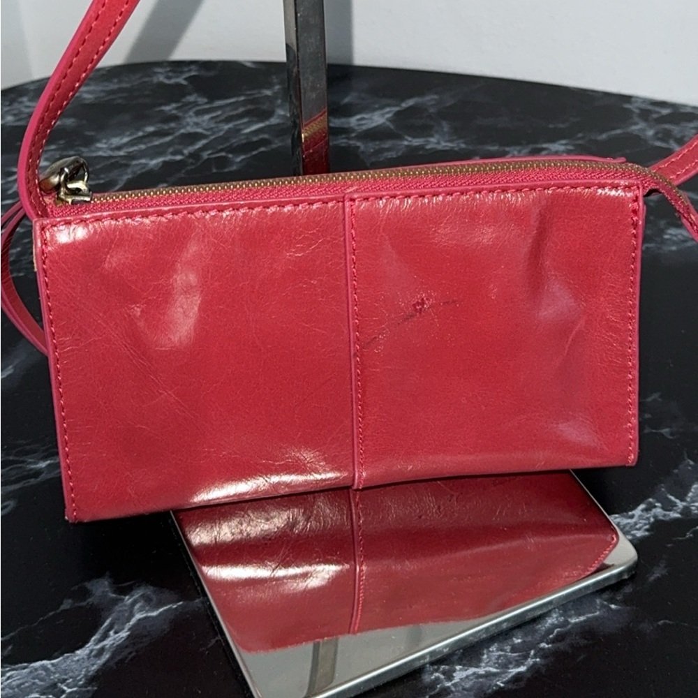 НОВО Jewel Leather Crossbody Bag Cranberry Red Small Bag Purse AUTHENTIC - Picture 4 of 9